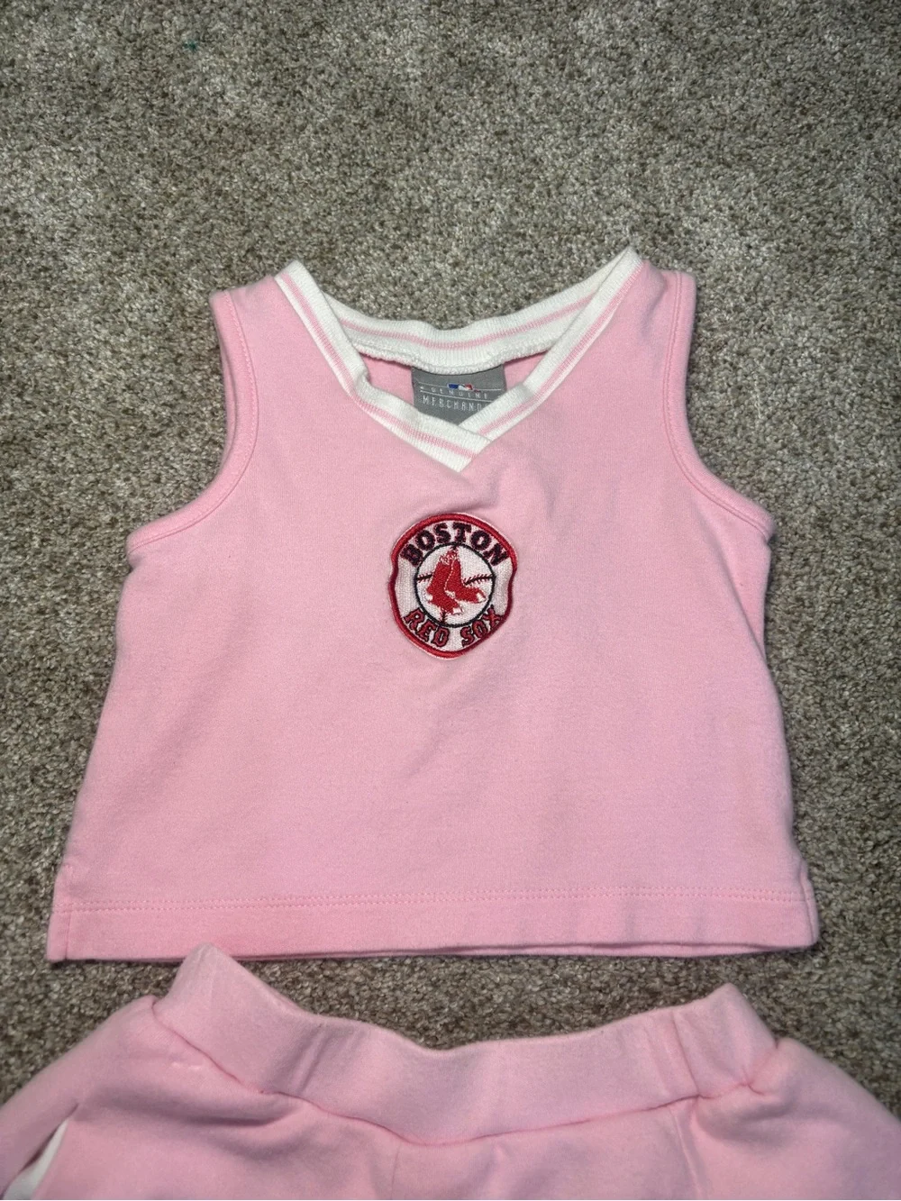 Boston Red Sox cheerleader-style outfit with a matching pleated skirt toddler 2T